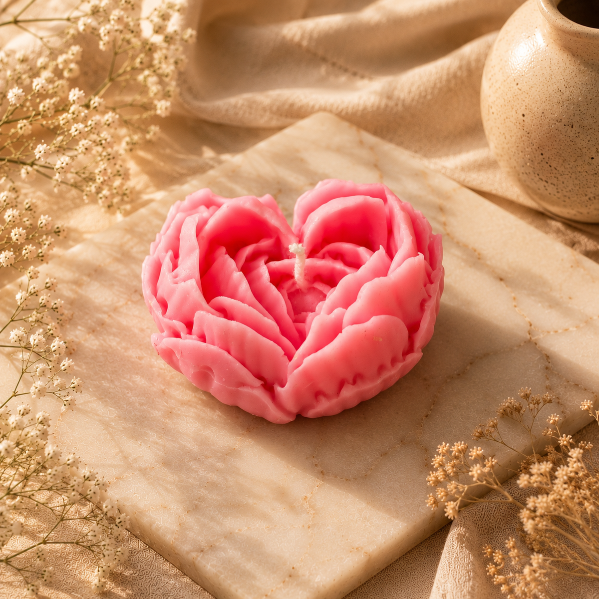 Heart Rose Candle