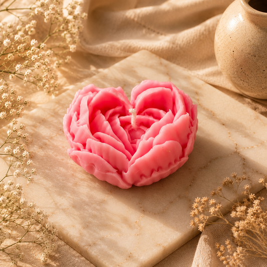 Heart Rose Candle