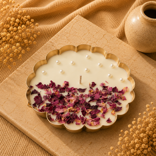 Urli Rose Petal Pearl Candle