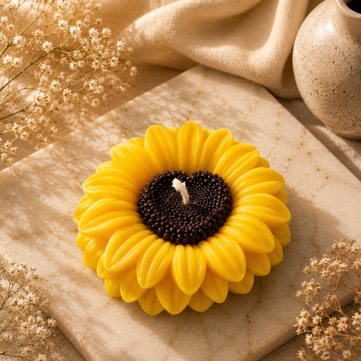 Sunflower Heart Candle