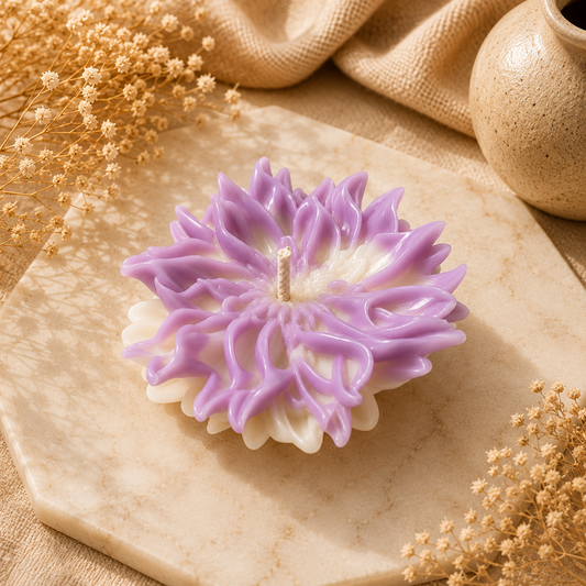 Ruffled Flower Candle