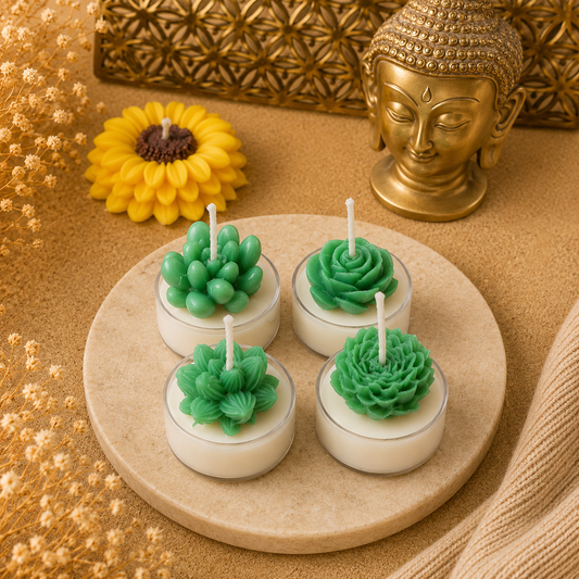 Circle Tea Light Succulent Candle