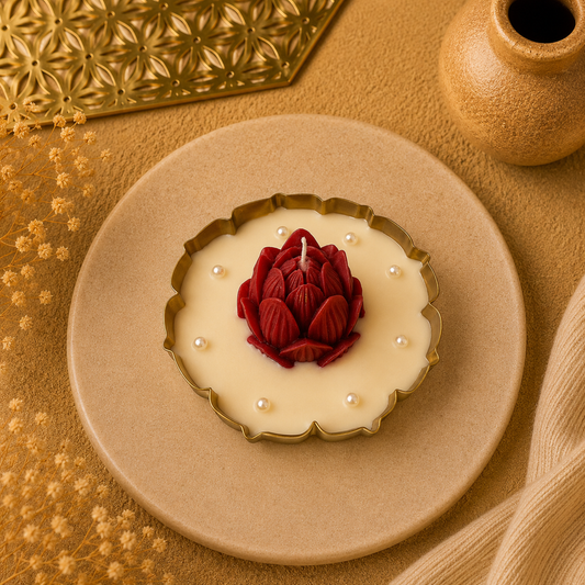 5.5 Inch Lotus Sculpture Urli Candle