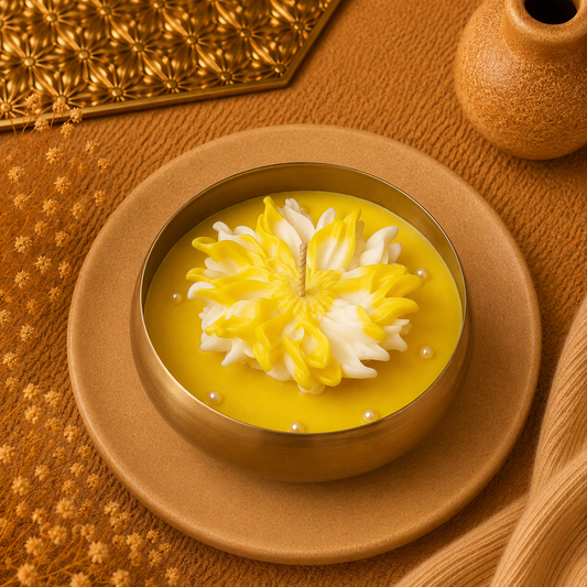 Sun Ruffled Urli Candle