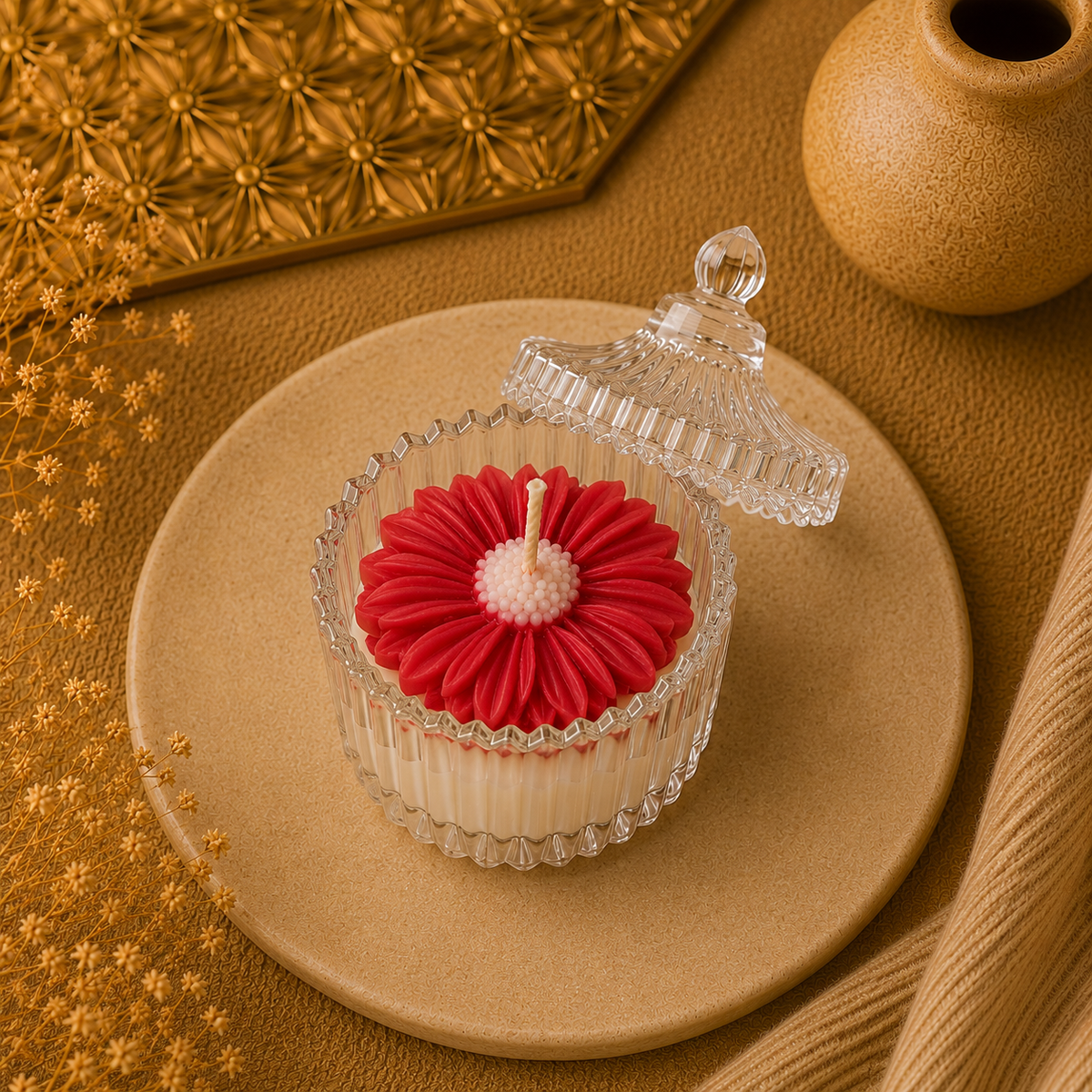 Crystal Jar Daisy Candle